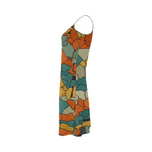 Textured retro shapes Alcestis Slip Dress (Model D05)