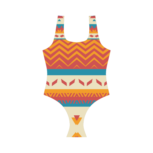 Tribal shapes Vest One Piece Swimsuit (Model S04)