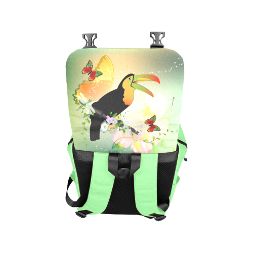 Funny toucan with flowers Casual Shoulders Backpack (Model 1623)