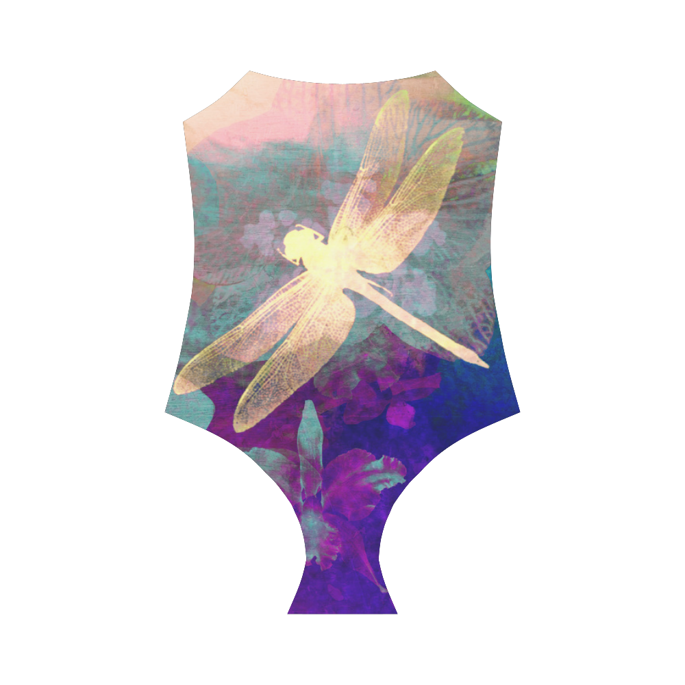 Dragonflies and Orchids Strap Swimsuit ( Model S05)