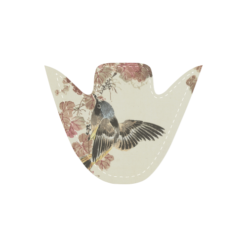 Flying birds, japanese woodcut print, Women's Slip-on Canvas Shoes (Model 019)