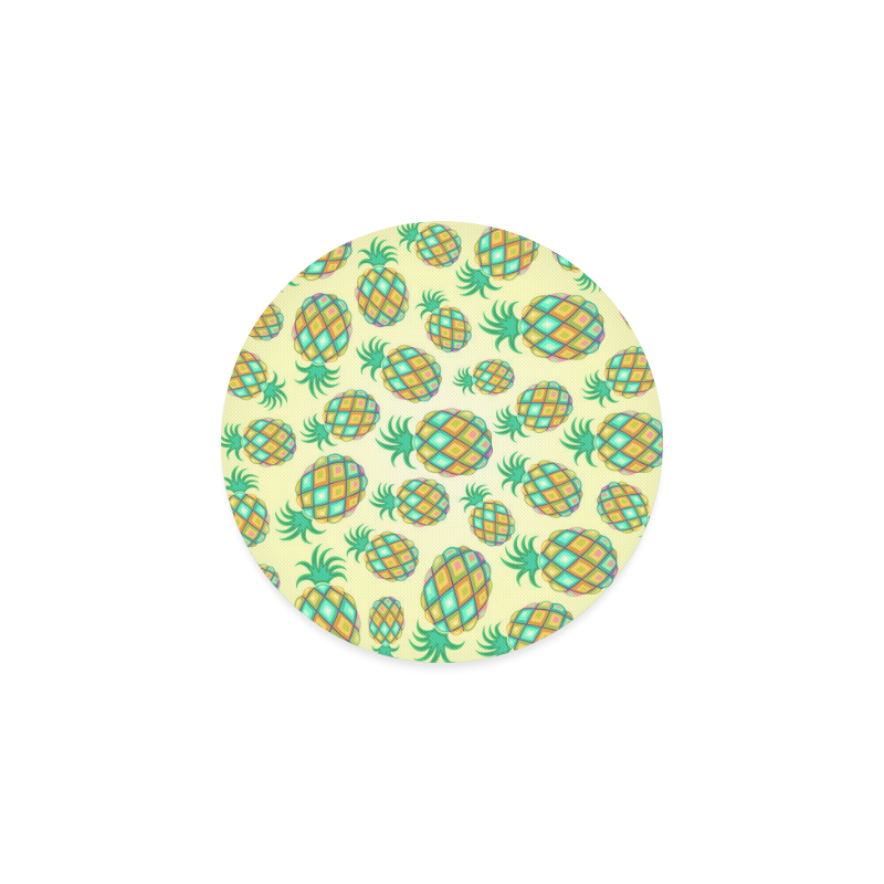 Pineapple Pastel Colors Pattern Round Coaster
