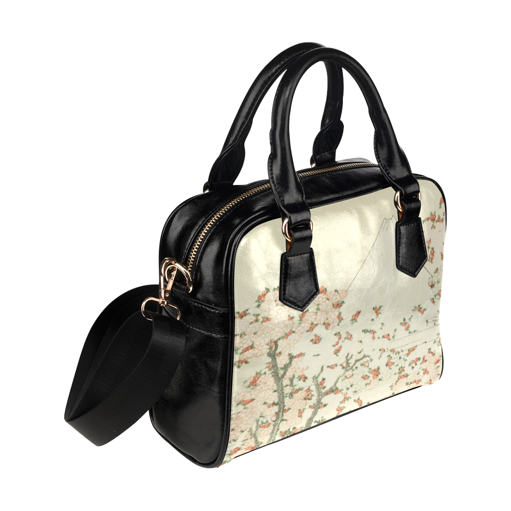 uji mountain cherry blossom, japanese woodcut Shoulder Handbag (Model 1634)