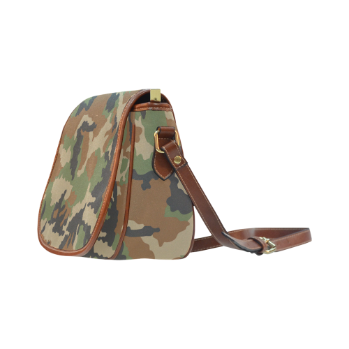 Woodland Forest Camouflage Saddle Bag/Small (Model 1649) Full Customization