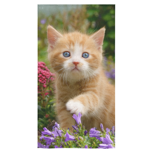 Cute Ginger Kitten Funny Baby Pet Animal in a Garden Photo for Cat Lovers Bath Towel 30"x56"