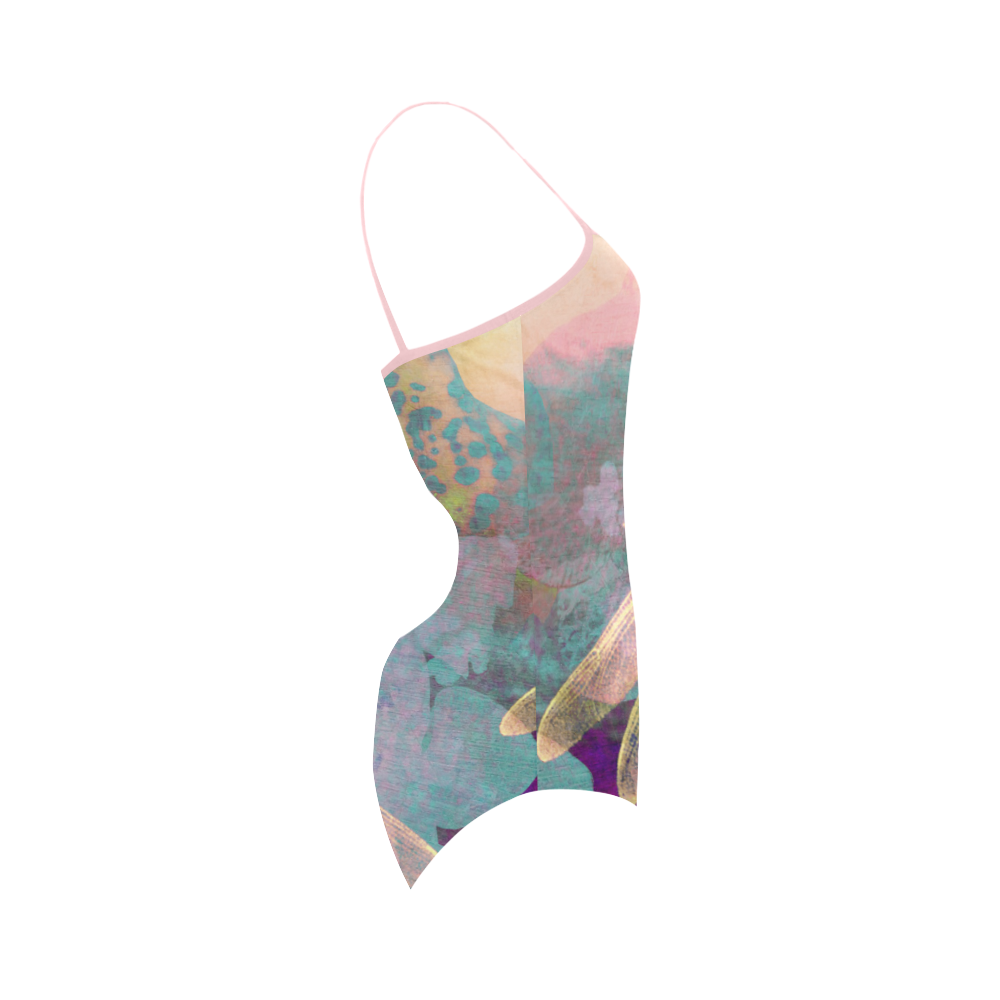 Dragonflies and Orchids Strap Swimsuit ( Model S05)