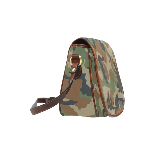 Woodland Forest Camouflage Saddle Bag/Small (Model 1649) Full Customization