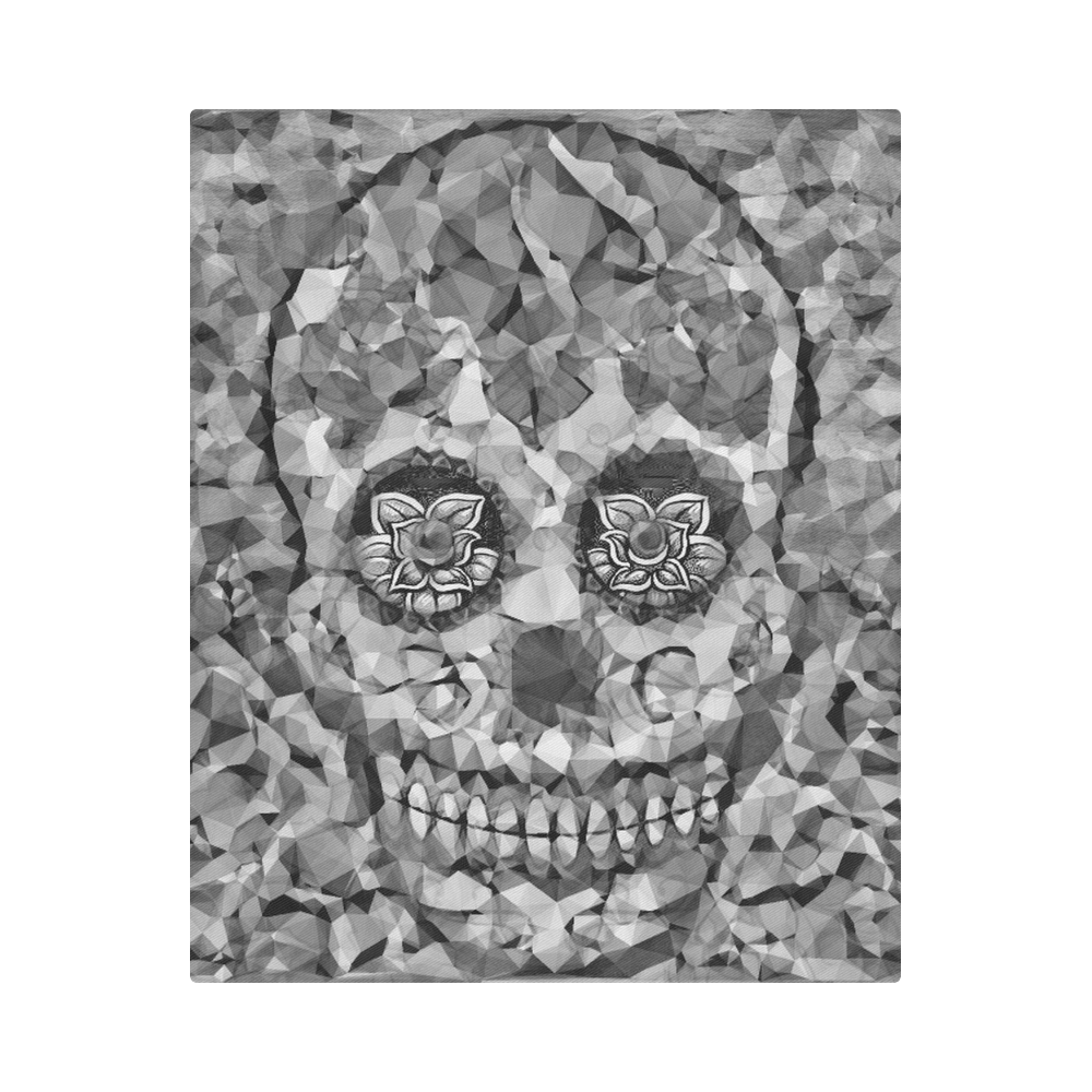 Polygon Skull black white Duvet Cover 86"x70" ( All-over-print)