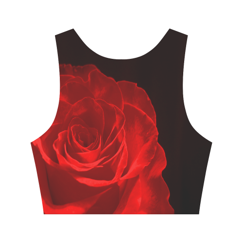 A Rose Red Women's Crop Top (Model T42)