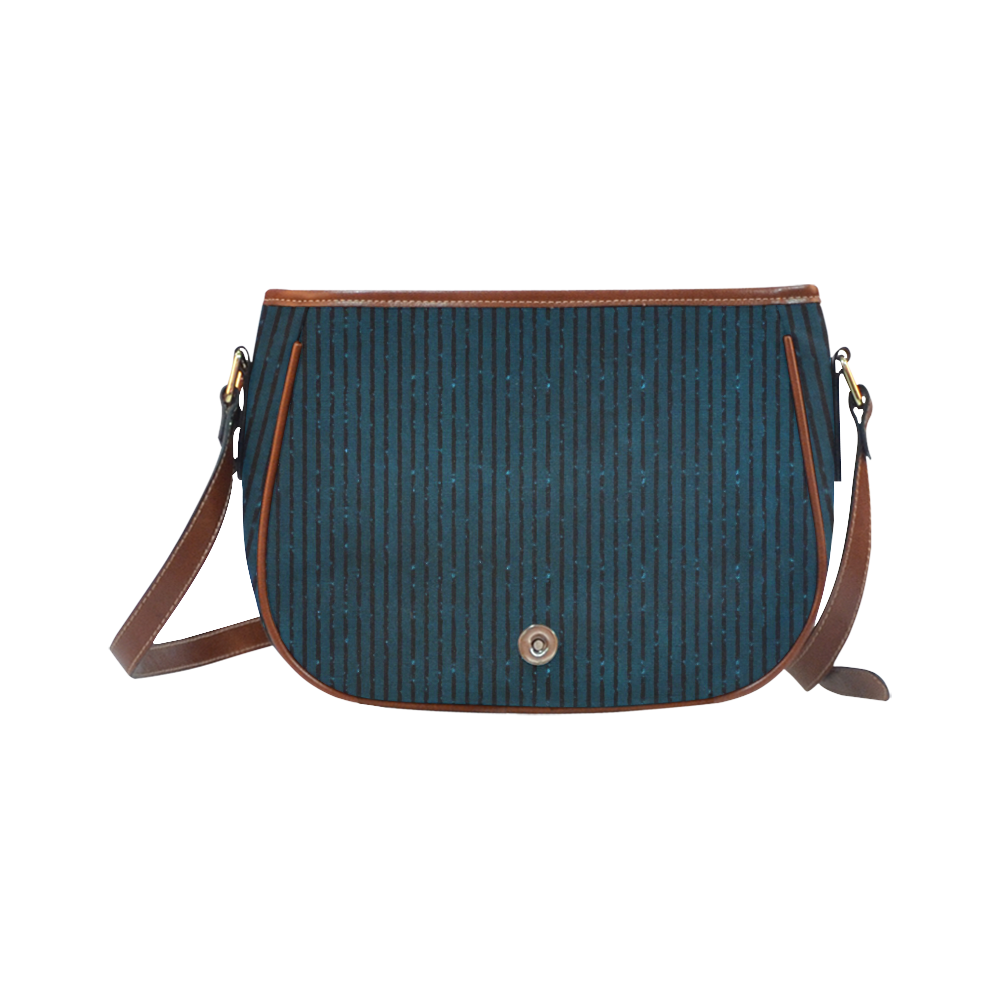 Turquoise Stripe Saddle Bag/Small (Model 1649) Full Customization