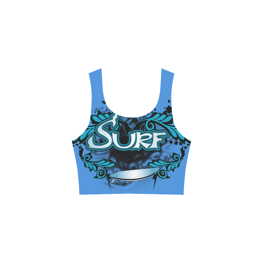Sport, surf with floral elements, typography Atalanta Sundress (Model D04)