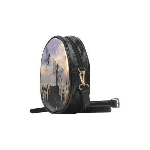 Cute fairy dancing on a jetty Round Sling Bag (Model 1647)