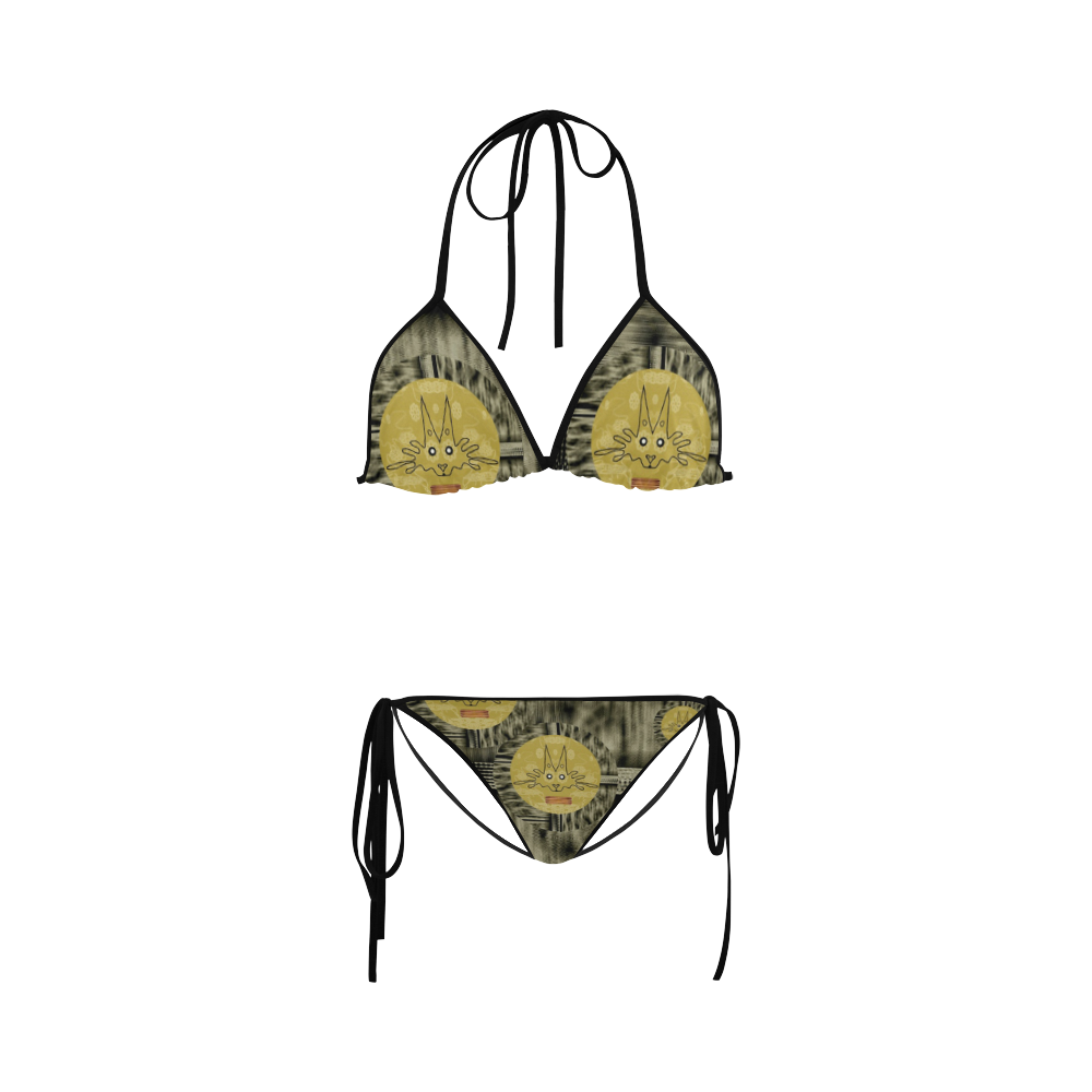 Rabbits and Lace to keep the senses high popart Custom Bikini Swimsuit