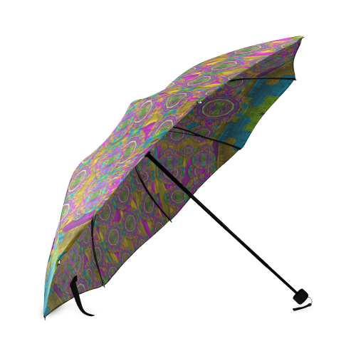 Peacock eyes in a contemplative style Foldable Umbrella (Model U01)