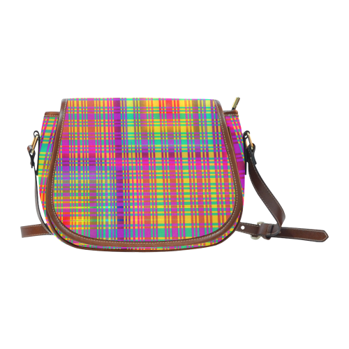 Rainbow Tartan Saddle Bag/Small (Model 1649) Full Customization