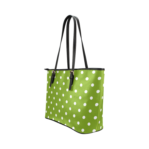 polkadots20160605 Leather Tote Bag/Large (Model 1651)