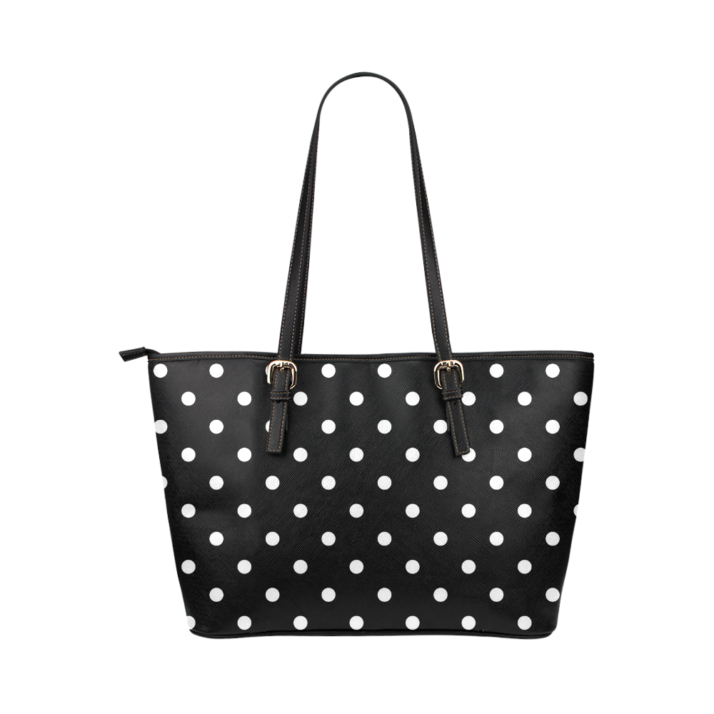 polkadots20160614 Leather Tote Bag/Large (Model 1651)