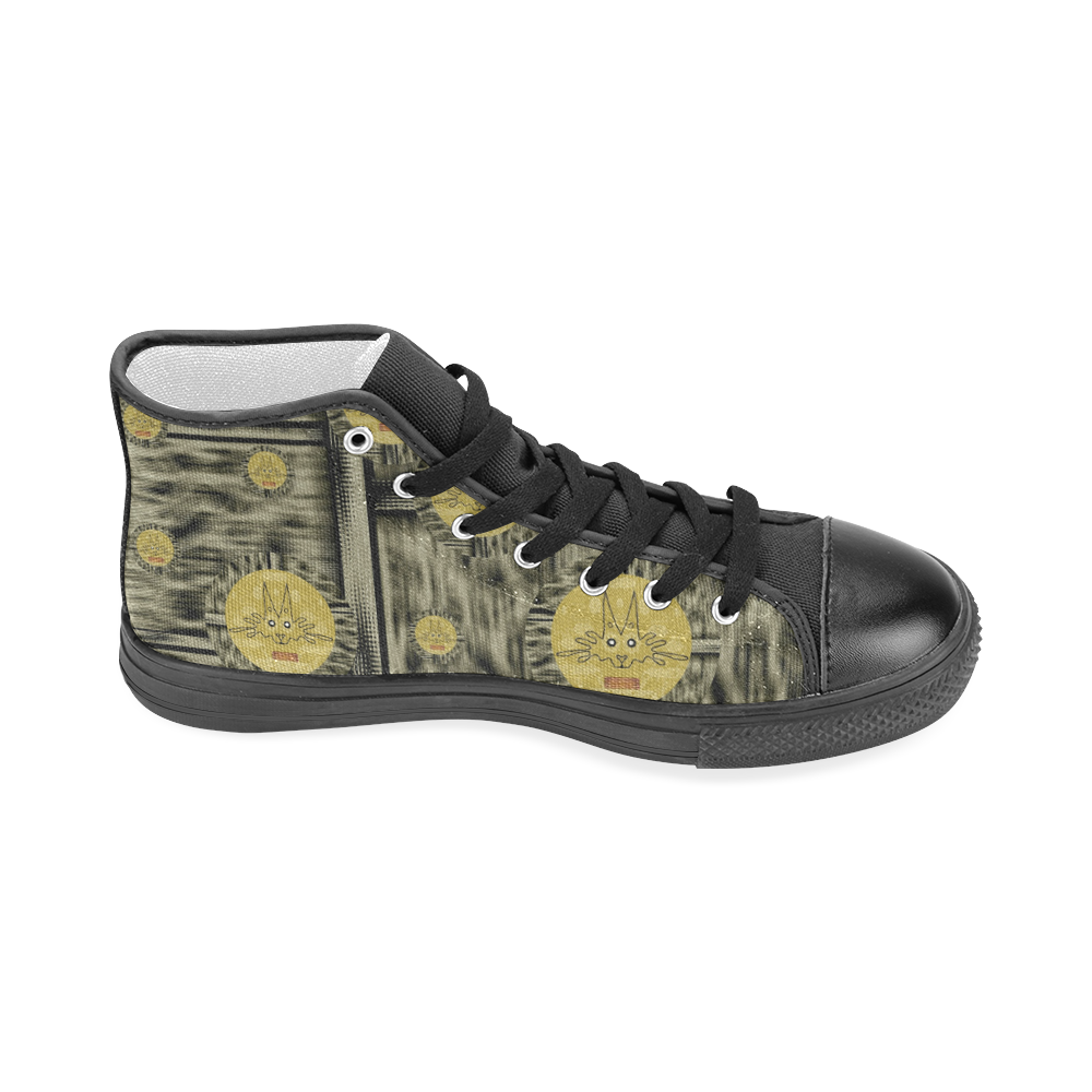 Rabbits and Lace to keep the senses high popart Men’s Classic High Top Canvas Shoes (Model 017)