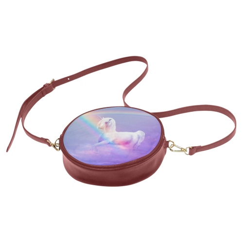 Unicorn and Rainbow Round Sling Bag (Model 1647)