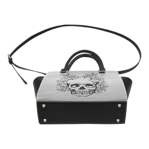 skull with roses Classic Shoulder Handbag (Model 1653)