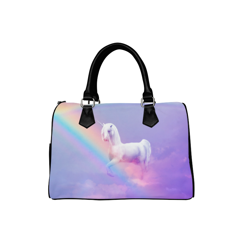 Unicorn and Rainbow Boston Handbag (Model 1621)