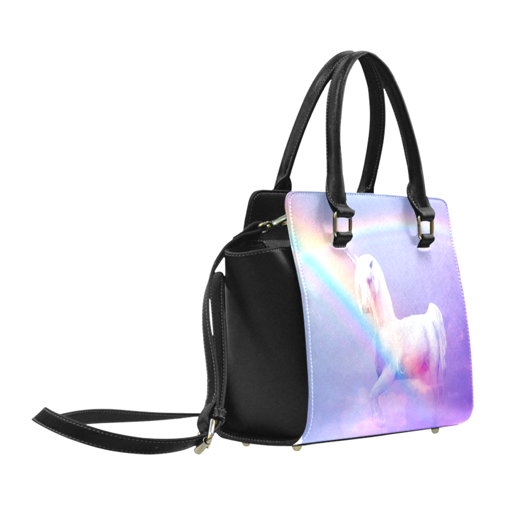 Unicorn and Rainbow Classic Shoulder Handbag (Model 1653)