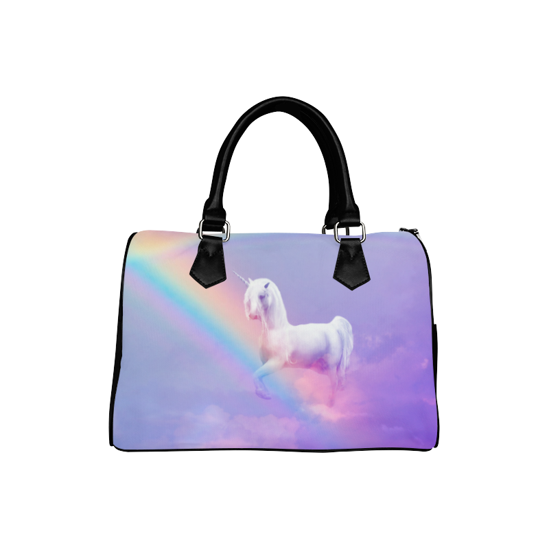 Unicorn and Rainbow Boston Handbag (Model 1621)