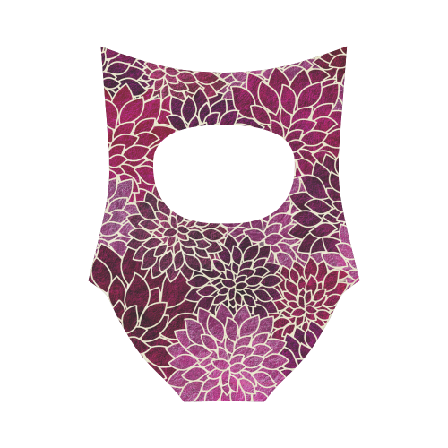 Floral Abstract 5 Strap Swimsuit ( Model S05)