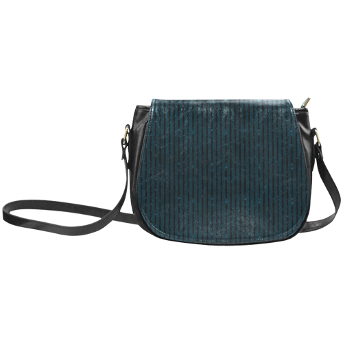 Turquoise Stripe Classic Saddle Bag/Small (Model 1648)