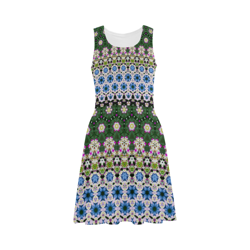 Abstract Ethnic Floral Stripe Pattern Countrystyle Atalanta Sundress (Model D04)