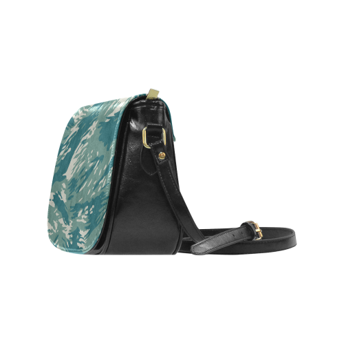 Blue and Green Camo Classic Saddle Bag/Small (Model 1648)