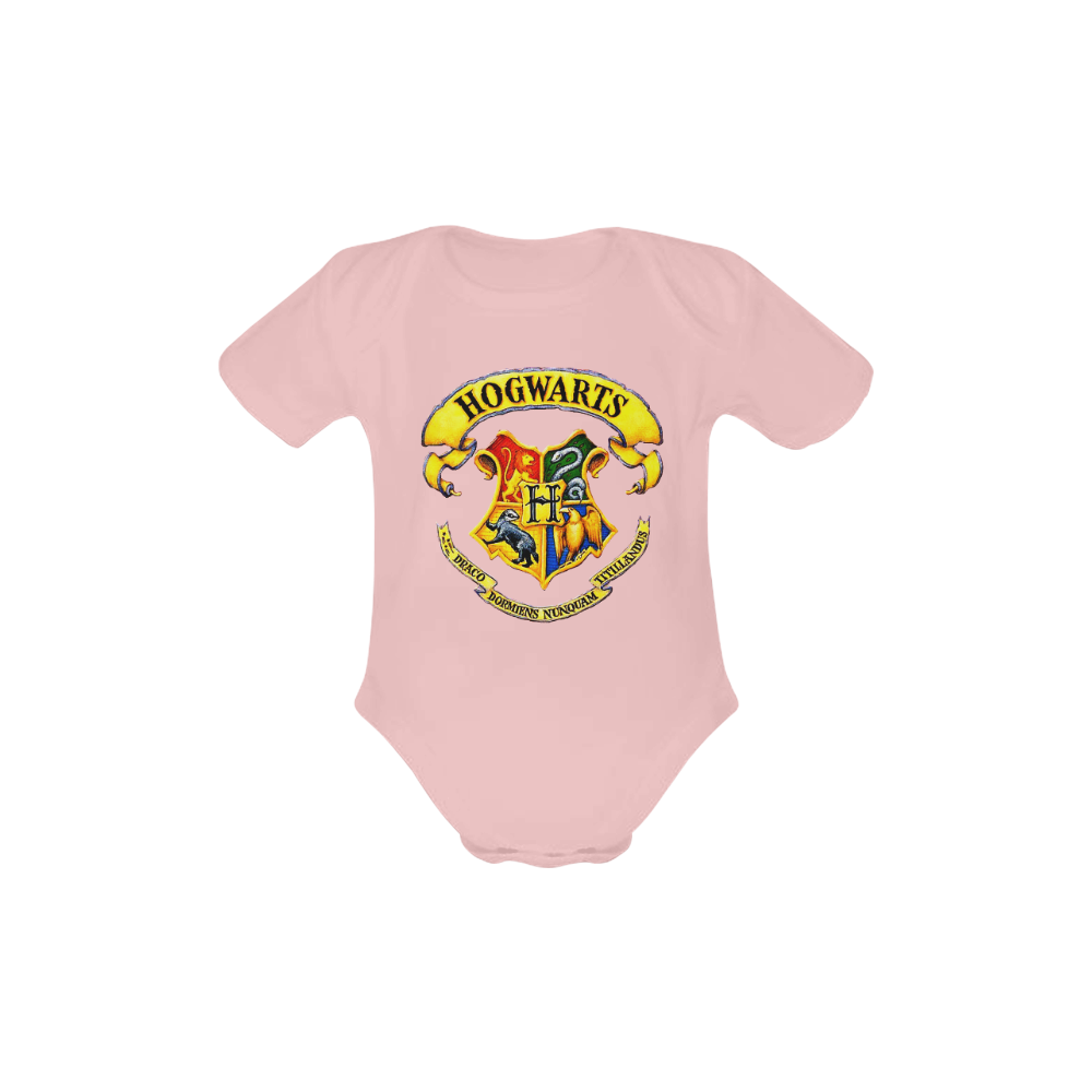 hogwarts logo Baby Powder Organic Short Sleeve One Piece (Model T28)