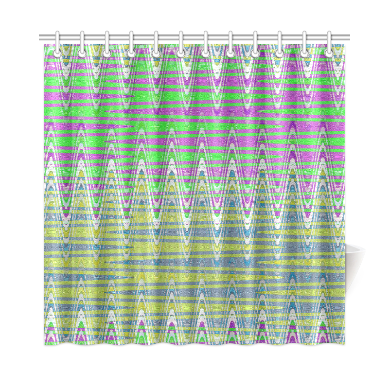 Colorful Waves Shower Curtain 72"x72"