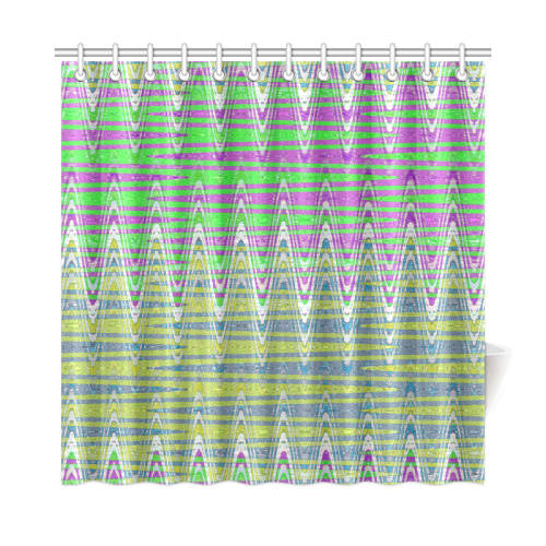 Colorful Waves Shower Curtain 72"x72"