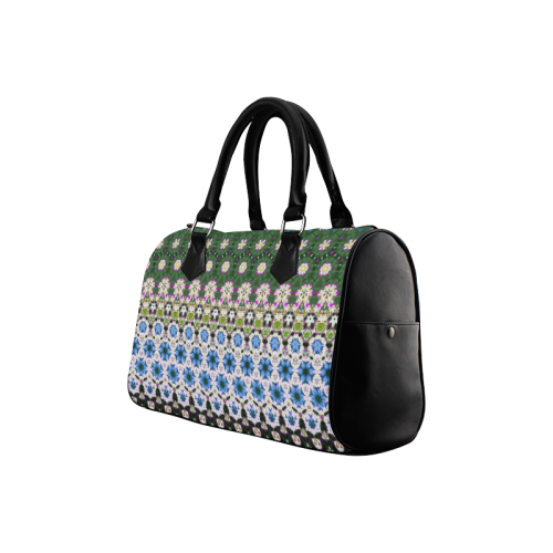 Abstract Ethnic Floral Stripe Pattern Countrystyle Boston Handbag (Model 1621)