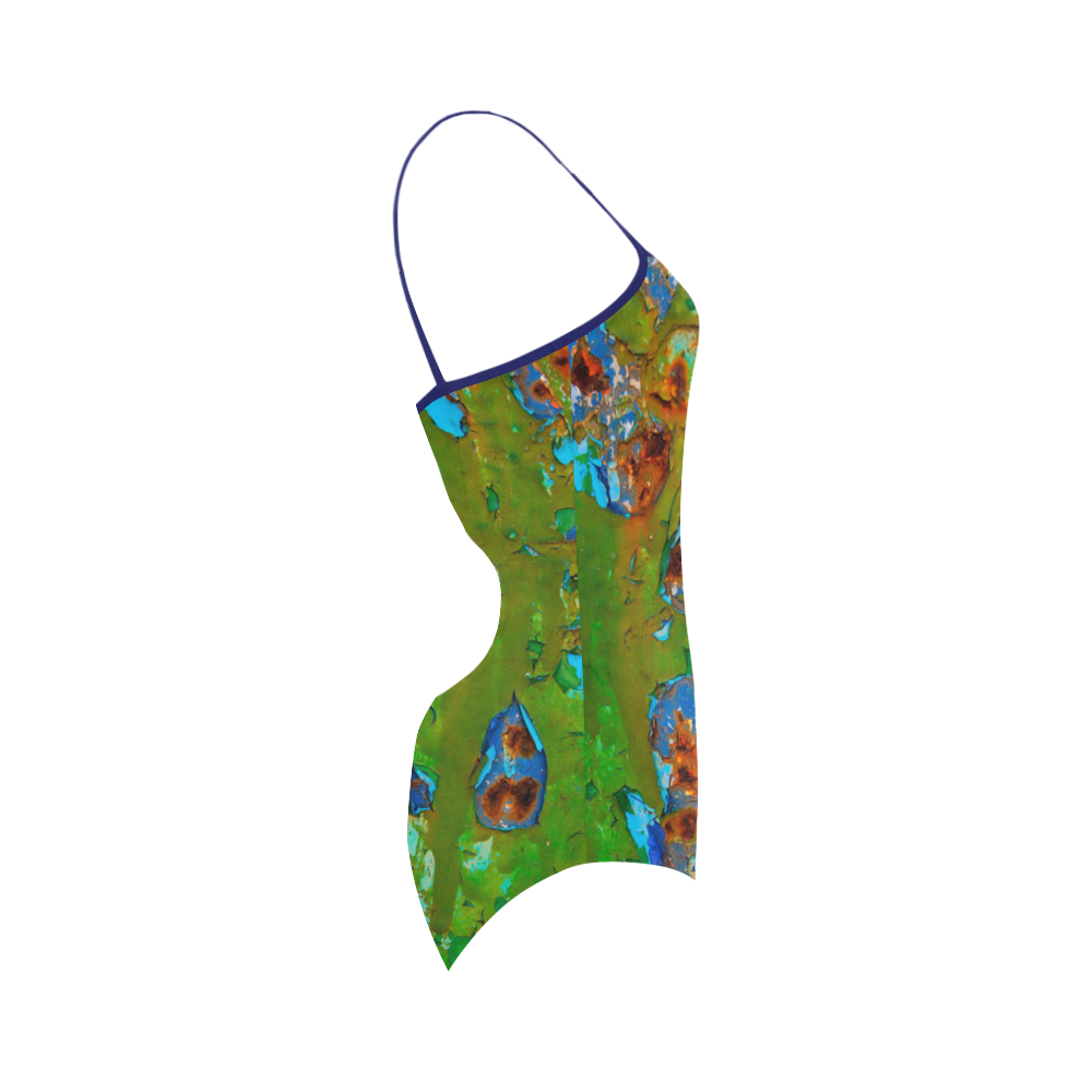 Rustic Metal Peeling Paint Vintage Grunge Patina Texture Funny Decay Photo Strap Swimsuit ( Model S05)