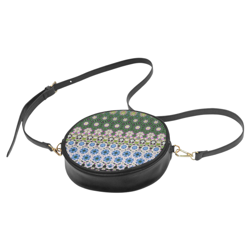 Abstract Ethnic Floral Stripe Pattern Countrystyle Round Sling Bag (Model 1647)