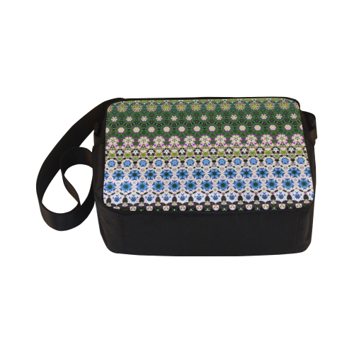 Abstract Ethnic Floral Stripe Pattern Countrystyle Classic Cross-body Nylon Bags (Model 1632)