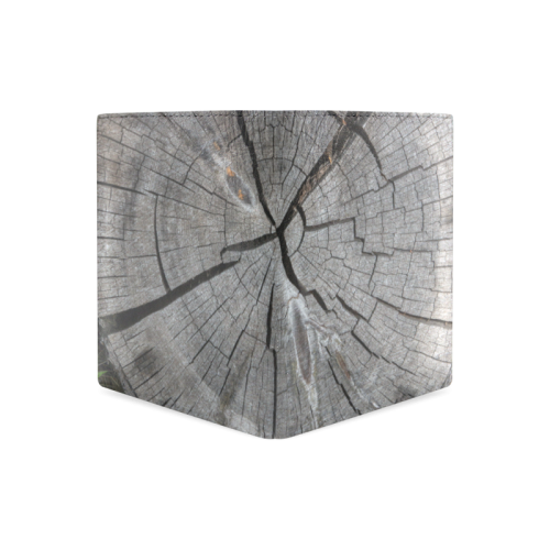 Dried Tree Stump Men's Leather Wallet (Model 1612)