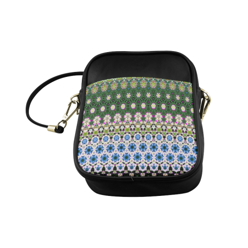 Abstract Ethnic Floral Stripe Pattern Countrystyle Sling Bag (Model 1627)
