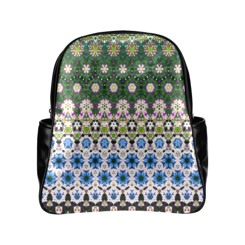 Abstract Ethnic Floral Stripe Pattern Countrystyle Multi-Pockets Backpack (Model 1636)