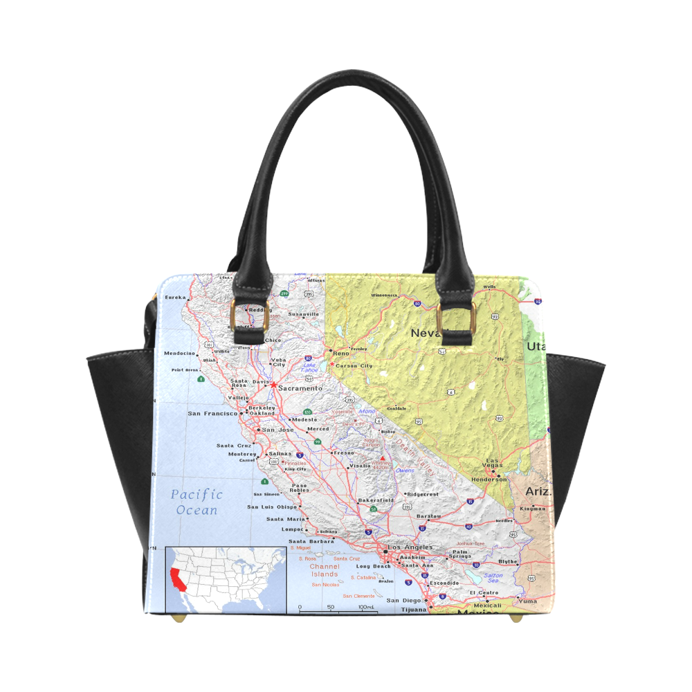 California State Modern Map Classic Shoulder Handbag (Model 1653)