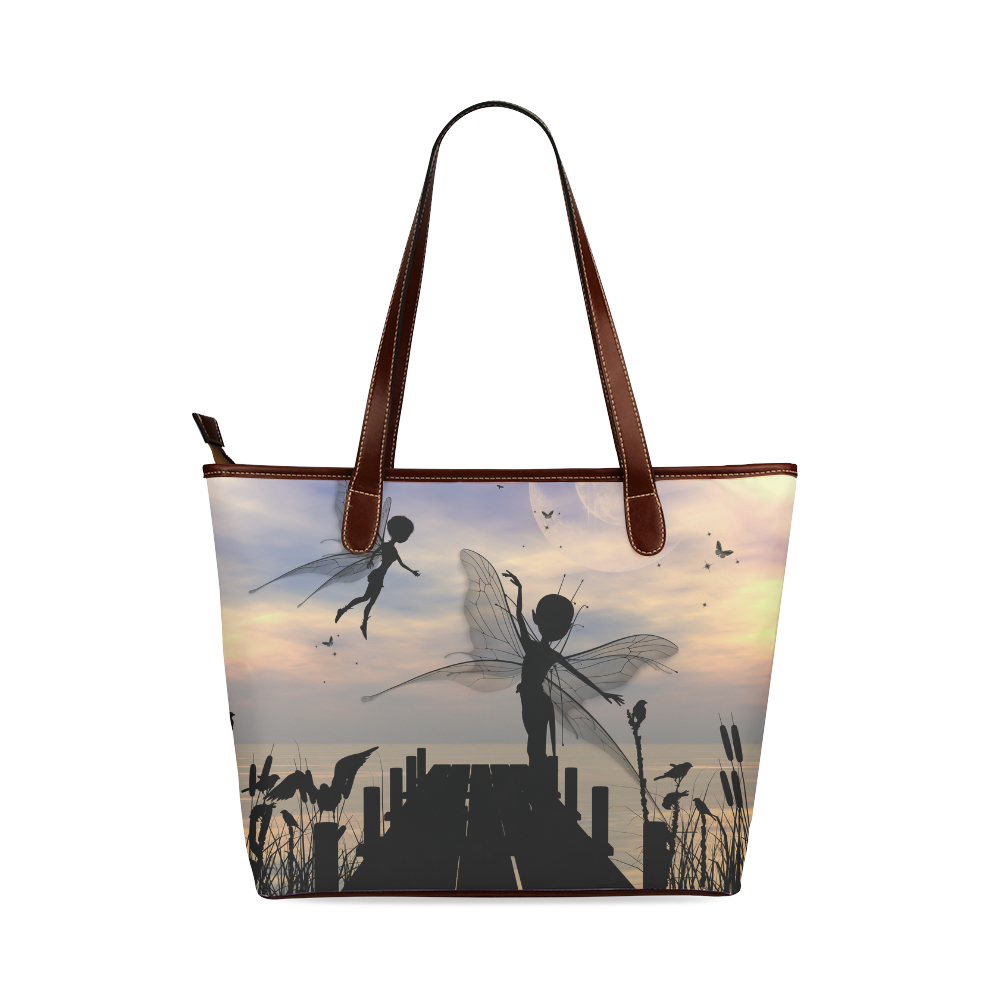 Cute fairy dancing on a jetty Shoulder Tote Bag (Model 1646)