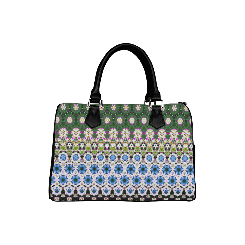 Abstract Ethnic Floral Stripe Pattern Countrystyle Boston Handbag (Model 1621)
