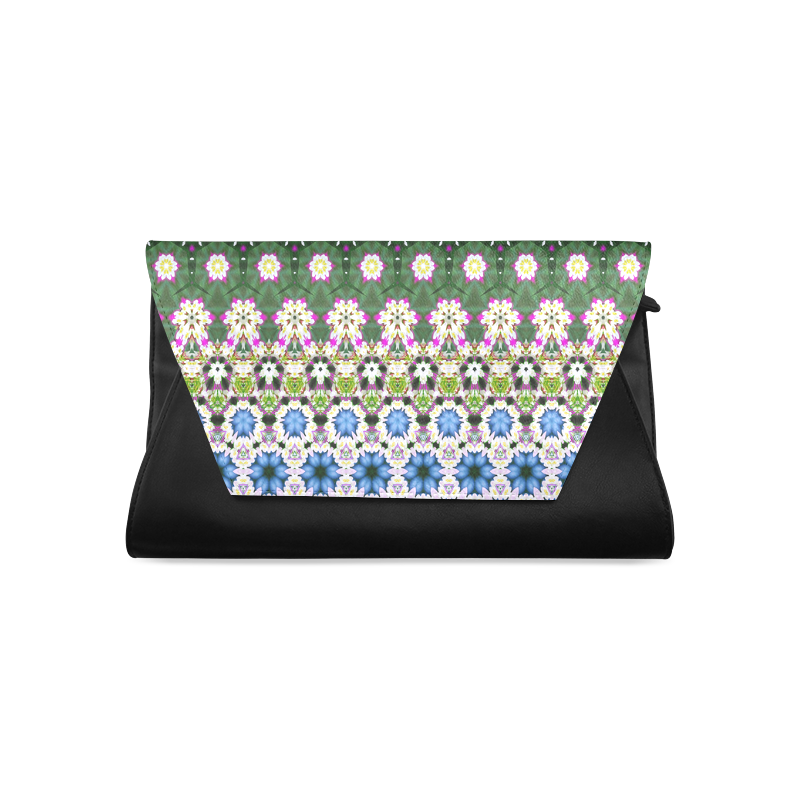 Abstract Ethnic Floral Stripe Pattern Countrystyle Clutch Bag (Model 1630)