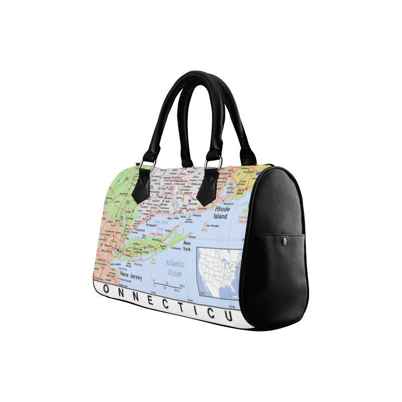 Connecticut State Modern Map Boston Handbag (Model 1621)