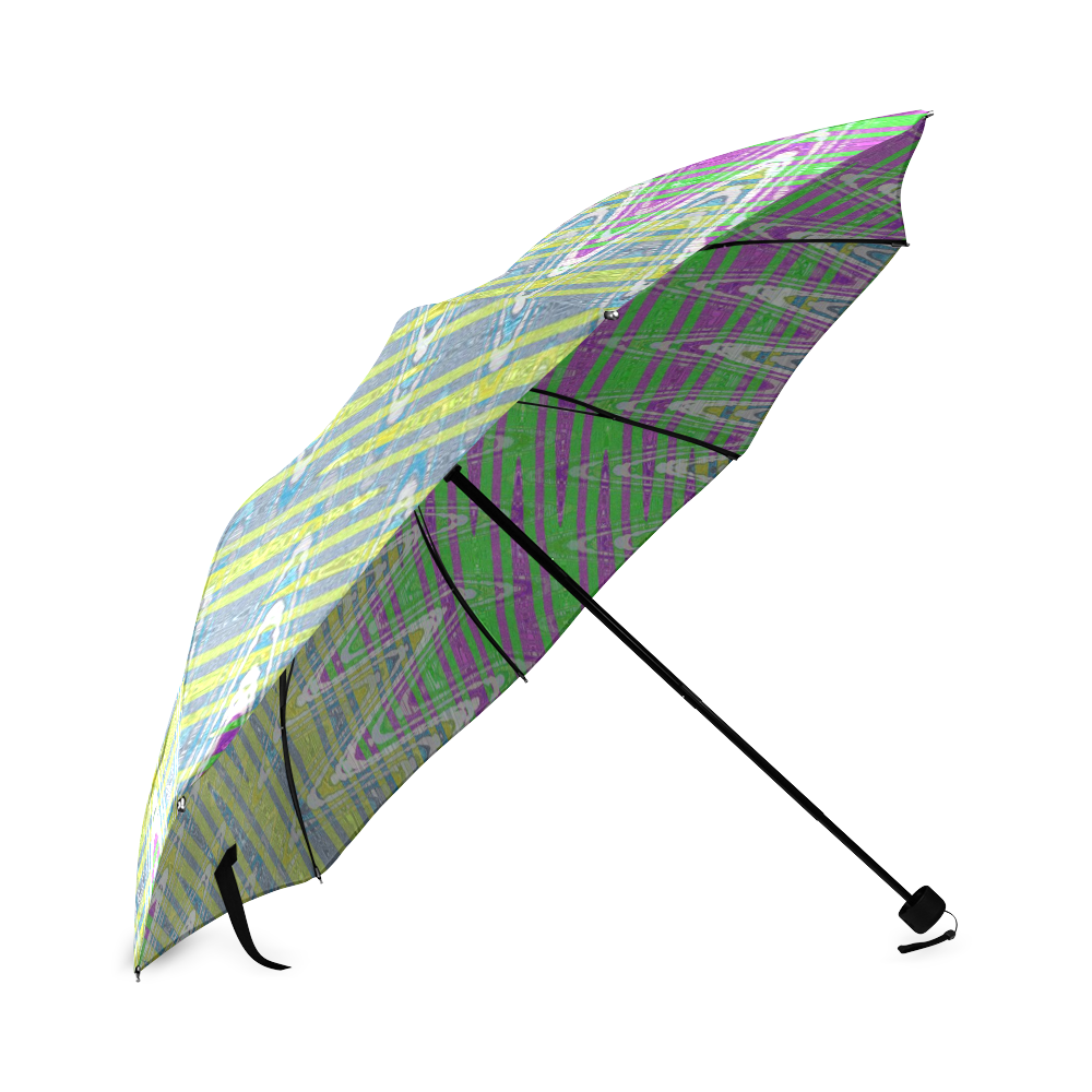 Colorful Waves Foldable Umbrella (Model U01)