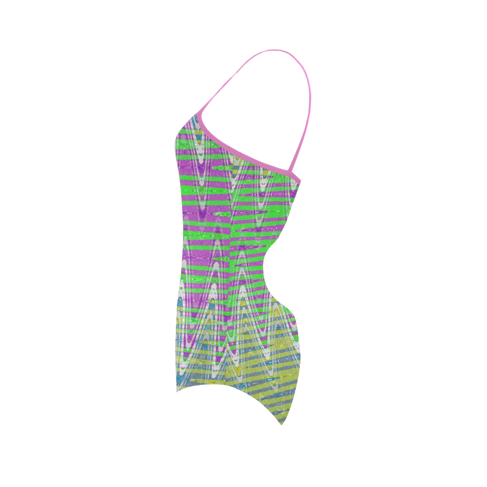 Colorful Waves Strap Swimsuit ( Model S05)