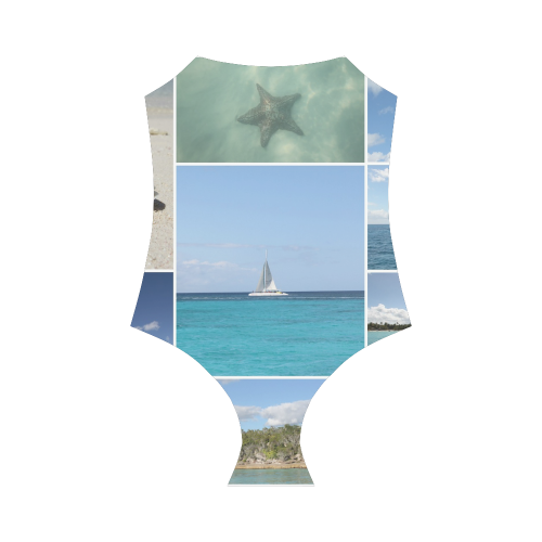 Isla Saona Caribbean Photo Collage Strap Swimsuit ( Model S05)