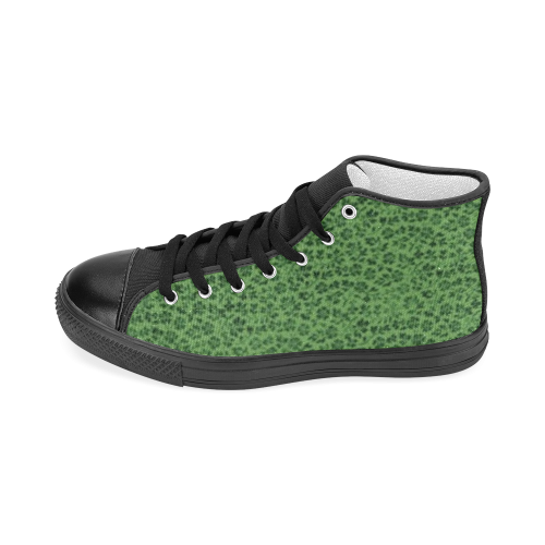 Vintage Flowers Ivy Green Women's Classic High Top Canvas Shoes (Model 017)